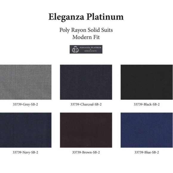 Eleganza Platinum Men's 2btn. Suit (Solid) - Picture 2 of 2